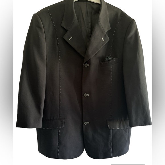 Men retro black suit blazer - Picture 1 of 4